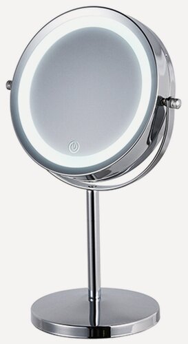 Изображение товара Зеркало двустороннее Hasten c x7 увеличением и LED подсветкой - HAS1811 (цвет-silver, LED подсветка 3 уровня)