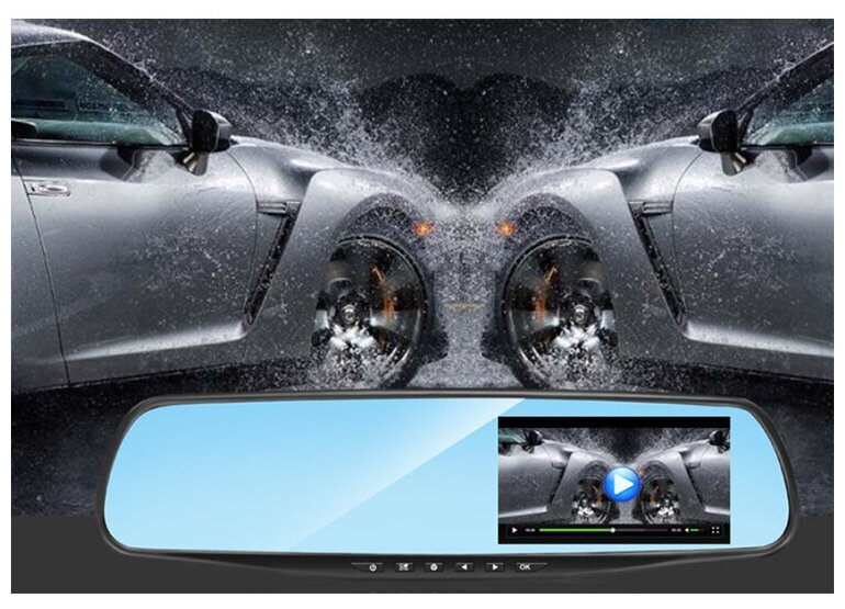 Автомобильный видеорегистратор с камерой Vehicle Blackbox DVR зеркало заднего вида с видеорегистратором диагональ экрана 35 дюйма