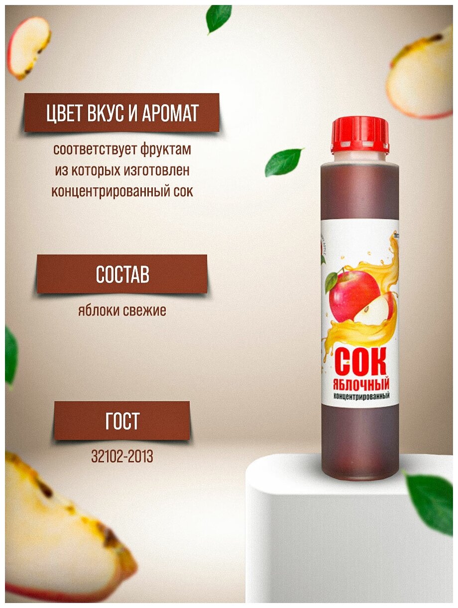 Сок концентрированный «Яблочный», кисл. 1,0-1,5% бутылка 1 кг (Happy Apple) - фотография № 3