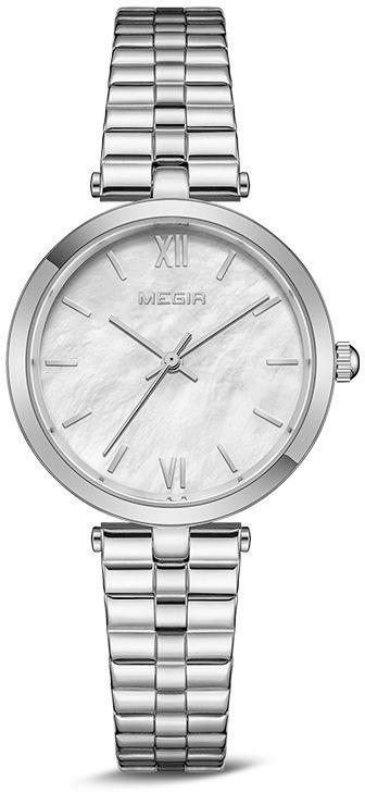 Наручные часы Megir, белый, серебряный