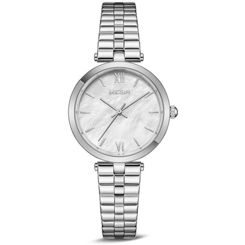 фото Наручные часы megir женские кварцевые с защитой от влаги, белый, серебряный