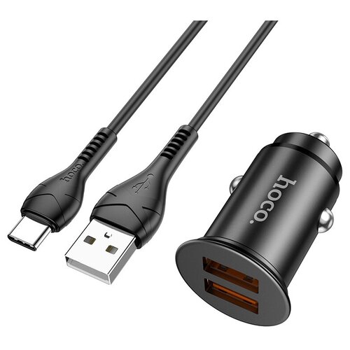 Hoco NZ1 Developer 2xUSB + кабель USB - Type-C Black горящие скидки hoco rd3 2xusb black