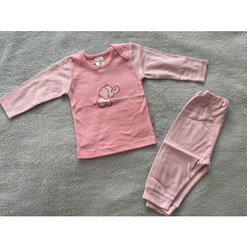 Пижама  детская, брюки, лонгслив, без капюшона, размер 68 см, розовый