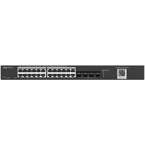 Ruijie Reyee 24-Port Gigabit L2 Managed Switch 24 Gigabit RJ45 Ports 4 SFP Slots 19-inch Rack-mountable Steel Case 1680900₽