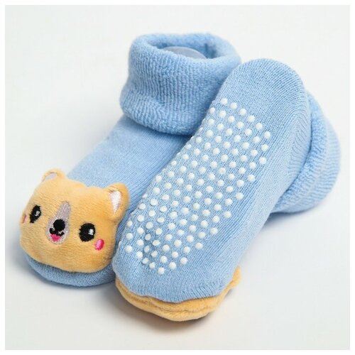 Погремушки - носочки на ножки «Собачки» , набор 2 шт. голубой