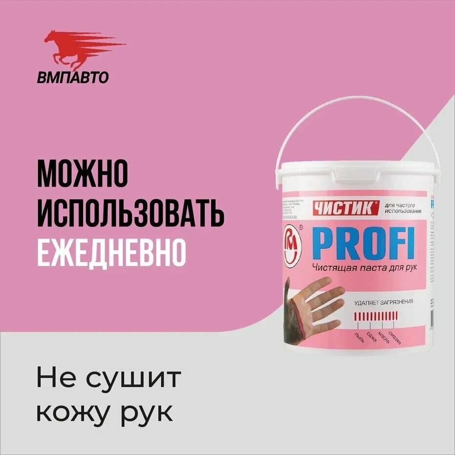 Паста для очистки рук чистик Профи ( PROFI ) 2кг ведро, ВМПАВТО, очиститель рук