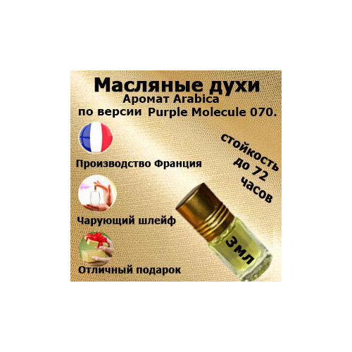 Масляные духи Purple Molecule 070, унисекс,3 мл. масляные духи pink molecule 090 унисекс 3 мл