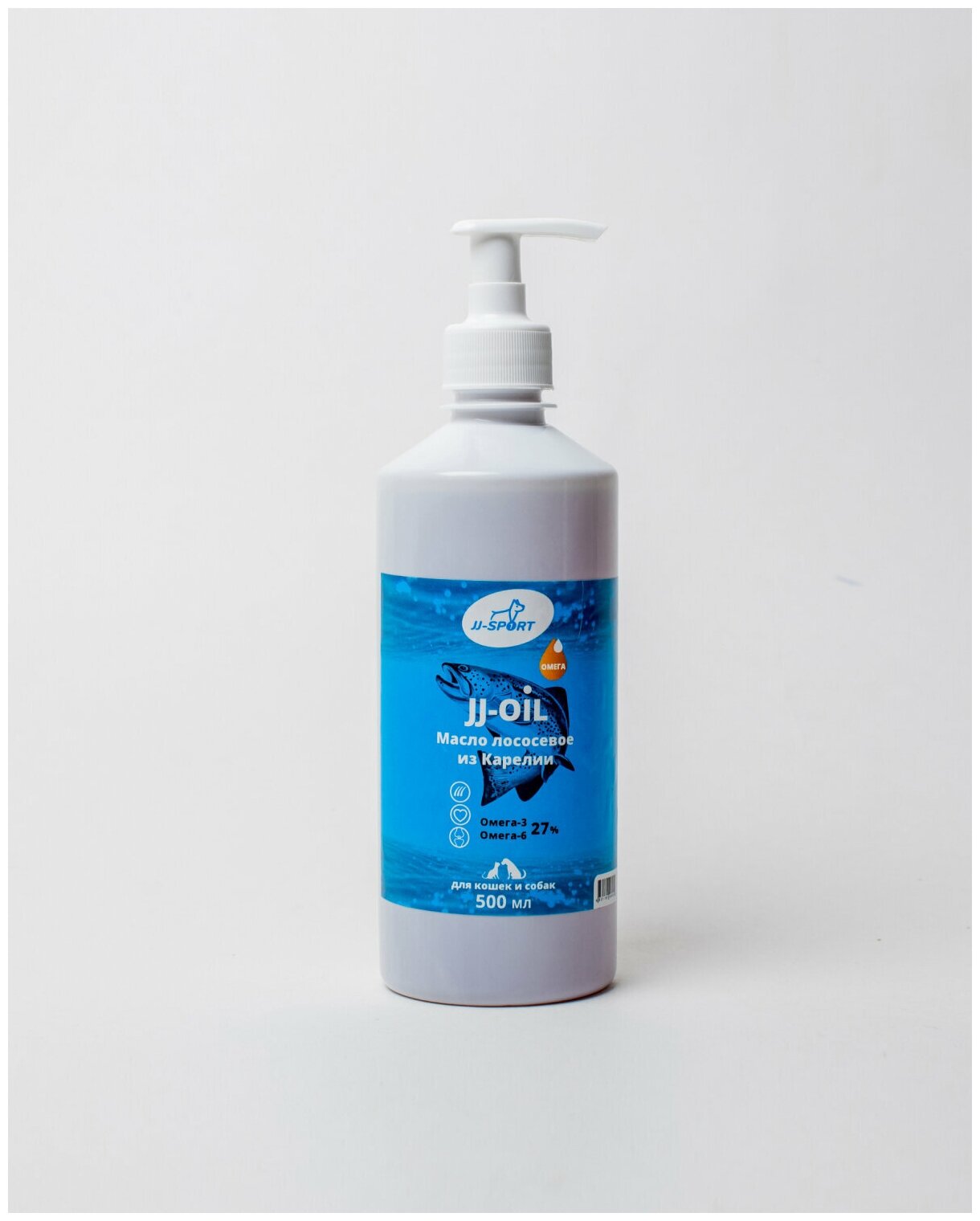 фото JJ-OIL Живая Сила Лососевое масло для собак, кошек и грызунов. Омега 3/Омега 6 (форелевый рыбий жир ветеринарный) 500 мл