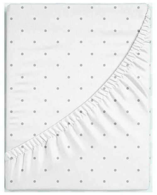 Простыня на резинке Облачко 60х120 см, дизайн White dots