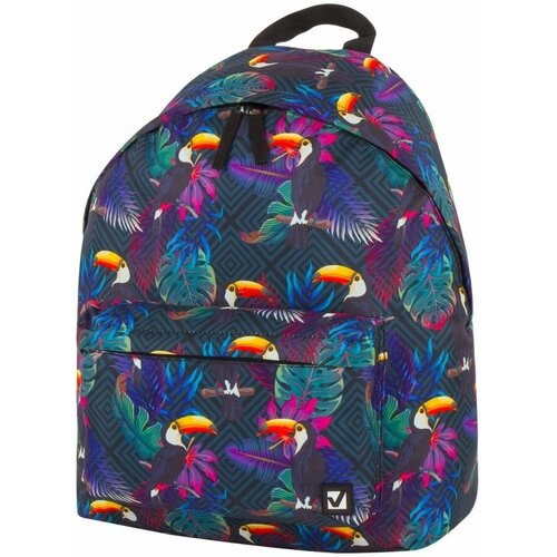 фото Рюкзак женский мужской городской подростковый тканевый brauberg