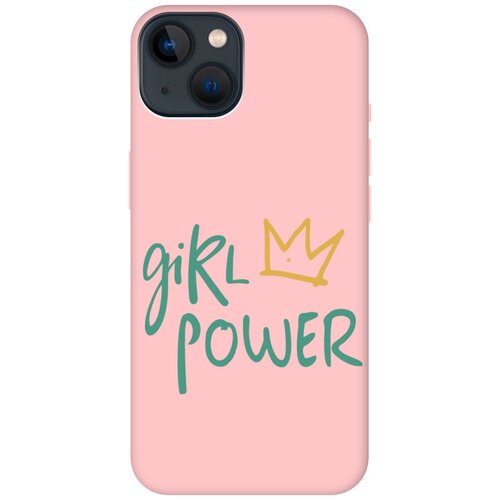 Силиконовый чехол на Apple iPhone 13 Mini / Эпл Айфон 13 мини с рисунком Girl Power! Soft Touch розовый прорезиненный чехол broscorp для apple iphone 13 mini айфон 13 мини soft touch покрытие микрофибра мягкая подкладка внутри чехла нежно розовый