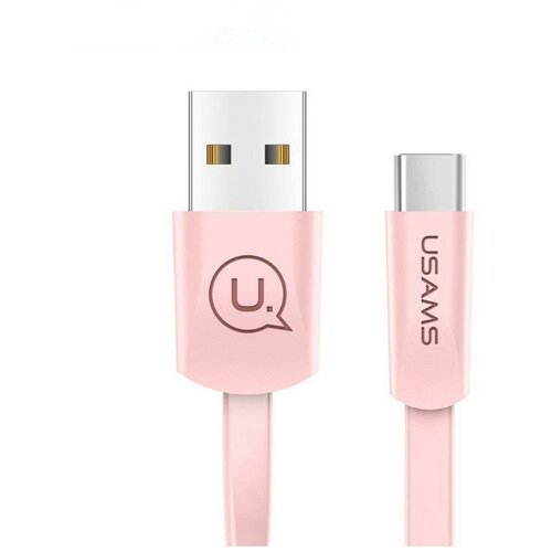 USB кабель Usams US-SJ200 U2 USB - Type-C плоский розовый (SJ200TC05) дата кабель usams u2 usb type c плоский розовый sj200tc05