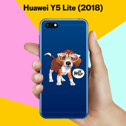 Силиконовый чехол на Huawei Y5 Lite 2018 Hello Бигль / для Хуавей У5 Лайт 2018 силиконовый чехол hello бигль на huawei y5 lite 2018