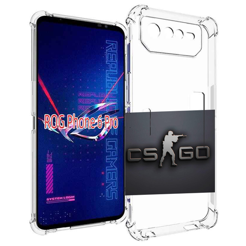 Чехол MyPads CS go логотип мужской для Asus ROG Phone 6 Pro задняя-панель-накладка-бампер