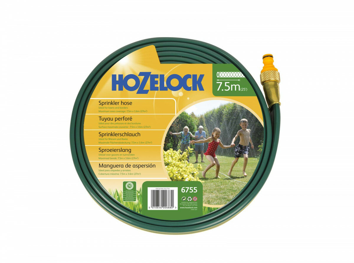 HoZelock Шланг для полива HoZelock 6755 разбрызгивающий 7,5м с коннекторами