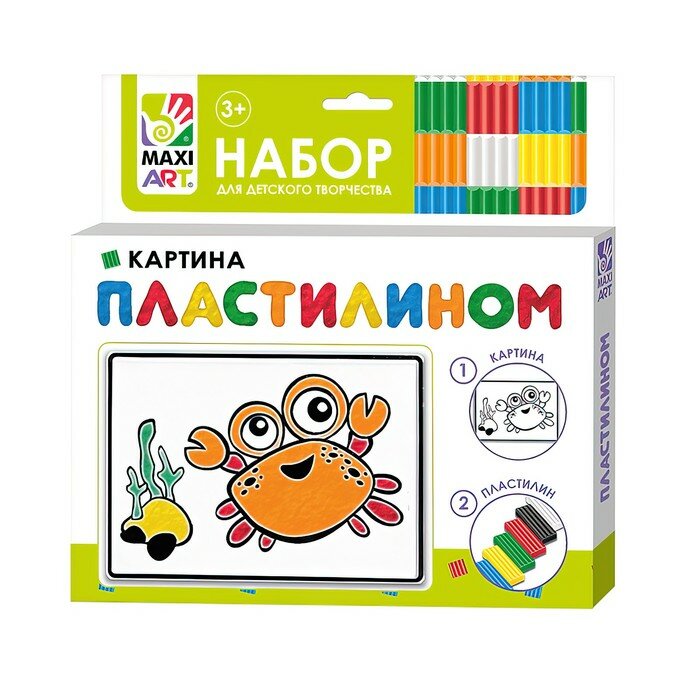 MaxiToys Картина пластилином «Крабик», 10 × 15 см