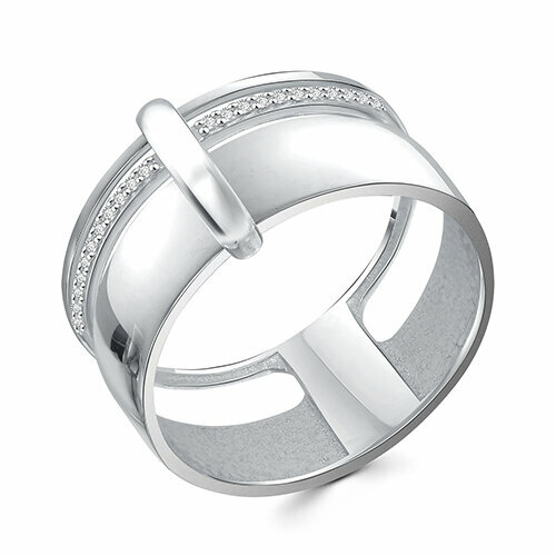 кольцо sokolov серебро 925 проба золочение фианит размер 16 5 Кольцо Яхонт, серебро, 925 проба, фианит, размер 16, бесцветный