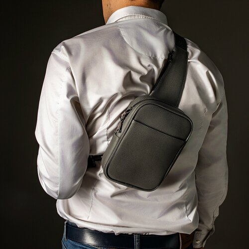 Рюкзак  планшет J. Audmorr JAMBP004, натуральная кожа, внутренний карман, серый