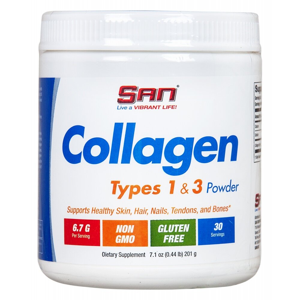 Collagen Types 1 & 3 Powder, 201 г, Unflavored / Без вкусовых добавок