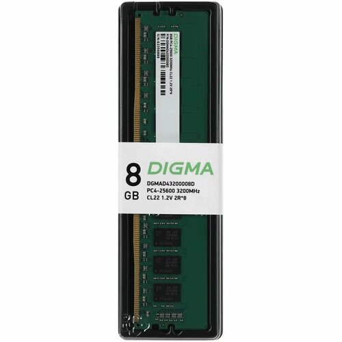 Оперативная память Digma DDR4 3200 MHz 8 ГБ (PC4-25600) DIM 288-pin (DGMAD43200008D) оперативная память digma ddr4 3200 mhz 8 гб pc4 25600 dim 288 pin dgmad43200008d