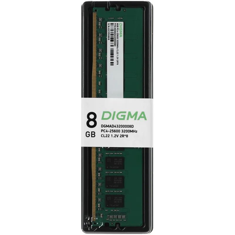 Оперативная память Digma DDR4 - 8GB, 3200 МГц, DIMM, CL22 (dgmad43200008d) - фото №1