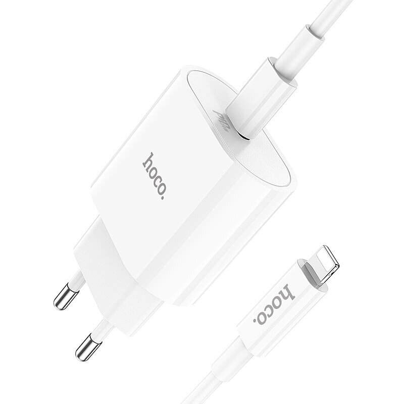 Сетевое зарядное устройство Hoco C94A Metro PD20W + кабель USB Type-C - Lightning 1м белый