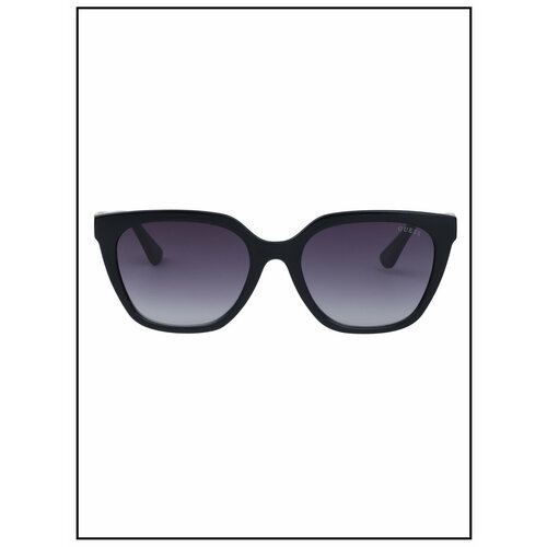 фото Солнцезащитные очки guess, бабочка, оправа: пластик, с защитой от уф, градиентные, для женщин, черный