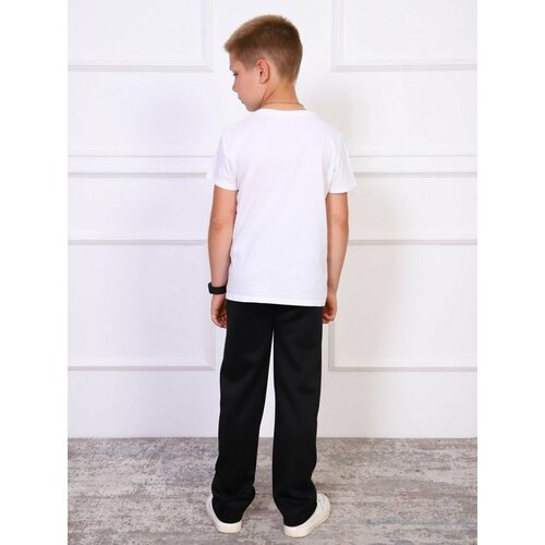 фото Брюки милаша спортивные брюки для мальчика, размер 128, черный