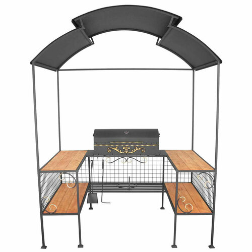 Мангал для дачи Садовод с крышкой барбекю и решеткой гриль