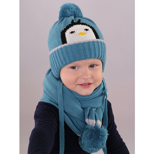 фото Шапка бини поляярик, размер 46-48, бирюзовый