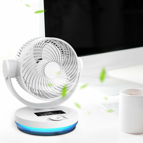 Вентилятор настольный мини увлажнитель с LED подсветкой 3 скорости увлажнитель ночник белый 500000₽