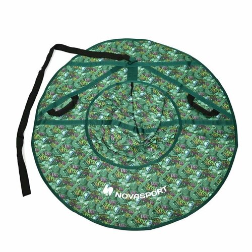 Санки детские надувные ватрушка 110 см NovaSport Тюбинг ткань с рисунком без камеры CH030.110 зелёный Hip-Hop