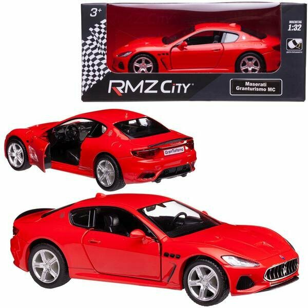 Машинка металлическая Uni-Fortune RMZ City серия 1:32 Maserati GranTurismo MC 2018, цвет красный, двери открываются