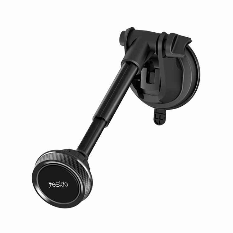 Магнитный автомобильный держатель на лобовое стекло или приборную панель для телефонов Yesido модель C67 цвет черный