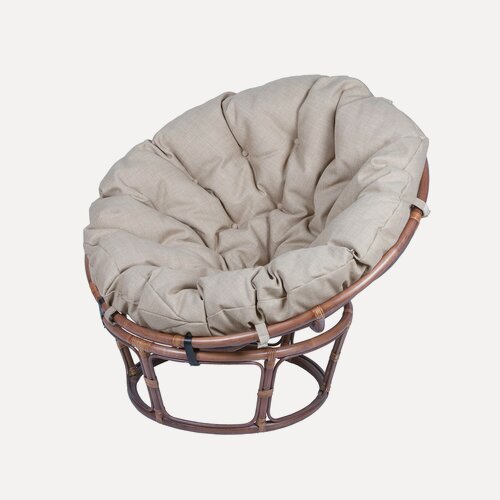 Изображение товара Кресло Папасан из натурального ротанга 23/01 миндаль матовый с подушкой