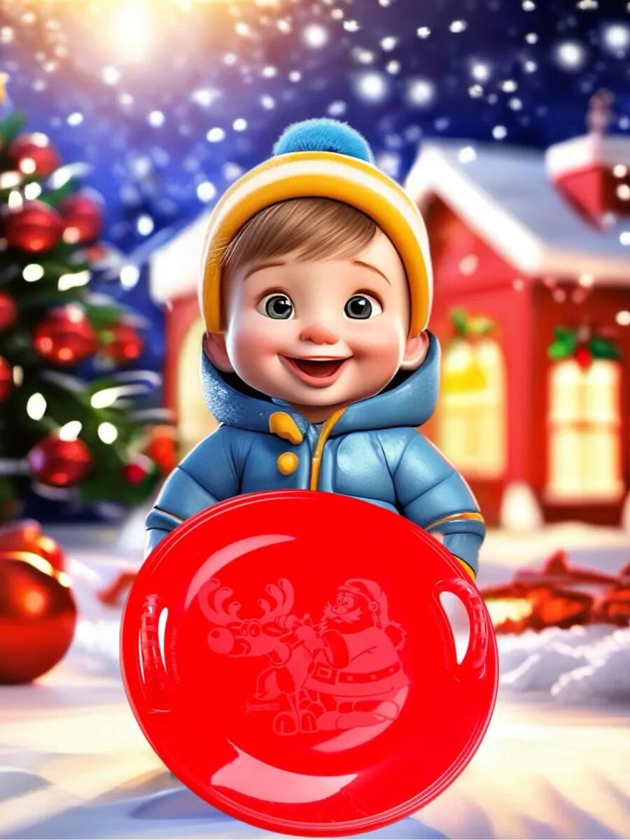 Набор ледянка для катания красная и снежколеп желтый для игр зимой — фото 1