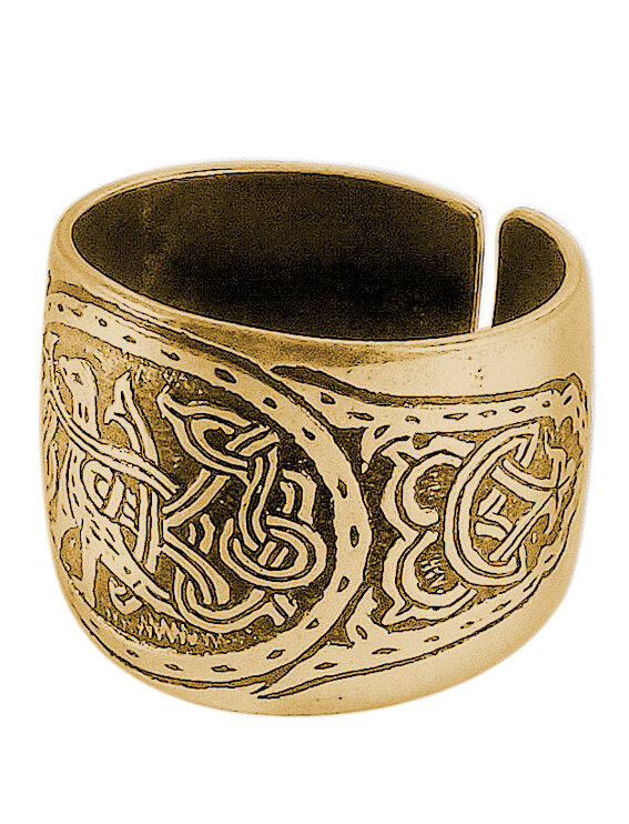 Кольцо переплетенное Мастерская Алешиных, размер 18, желтый — фото 1