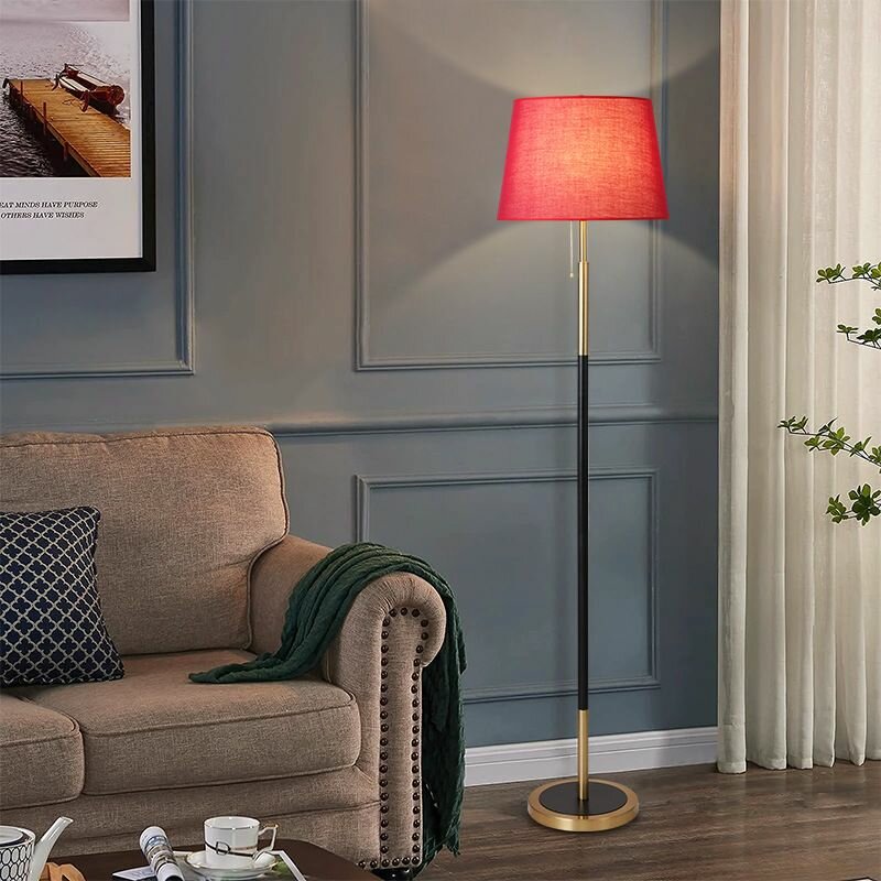 Торшер Oliver Light, E27, мощность 40 Вт, IP20, ткань и железо，розовый