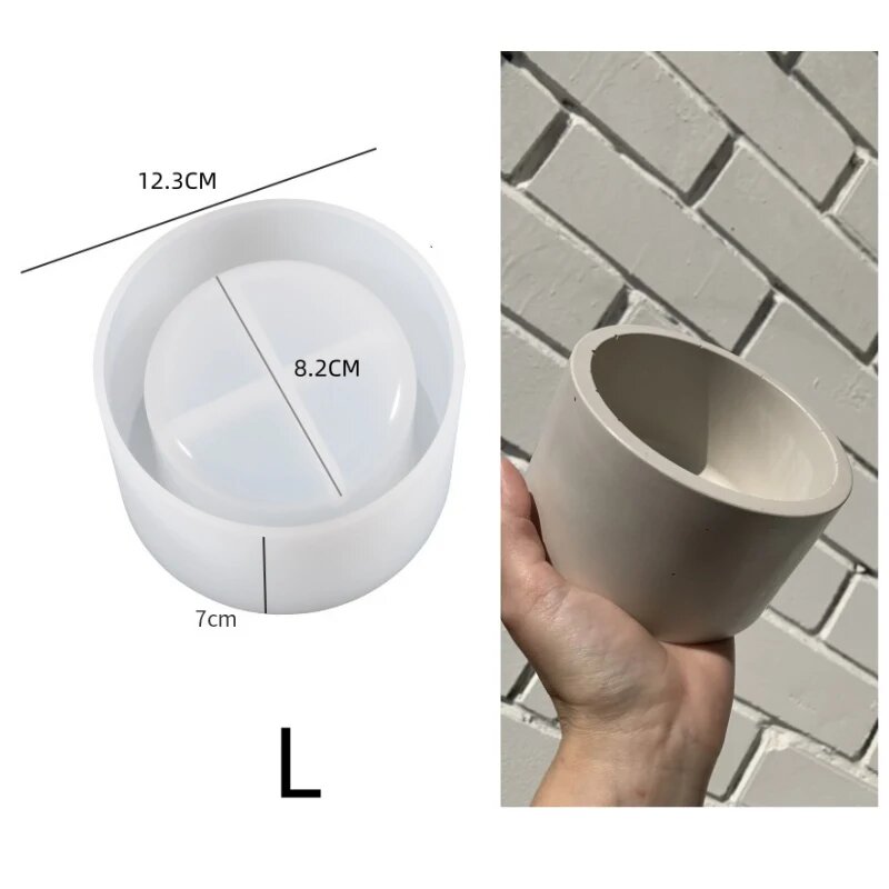 Горшок для растений серый, 12.3x8.2x7см, Цвет: L
