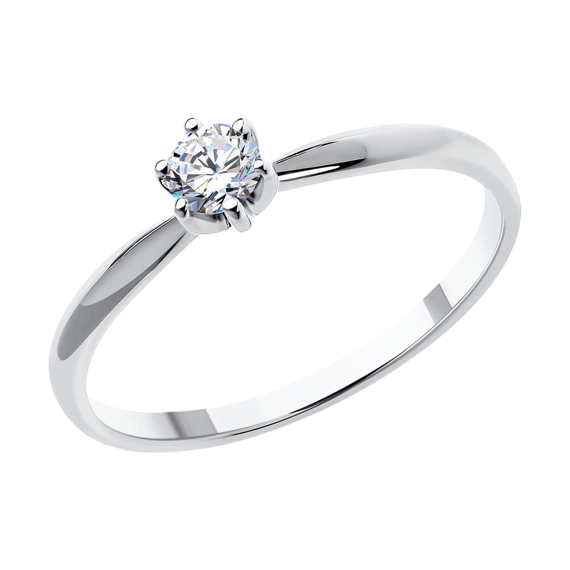 Кольцо Diamant online, белое золото, 585 проба, бриллиант