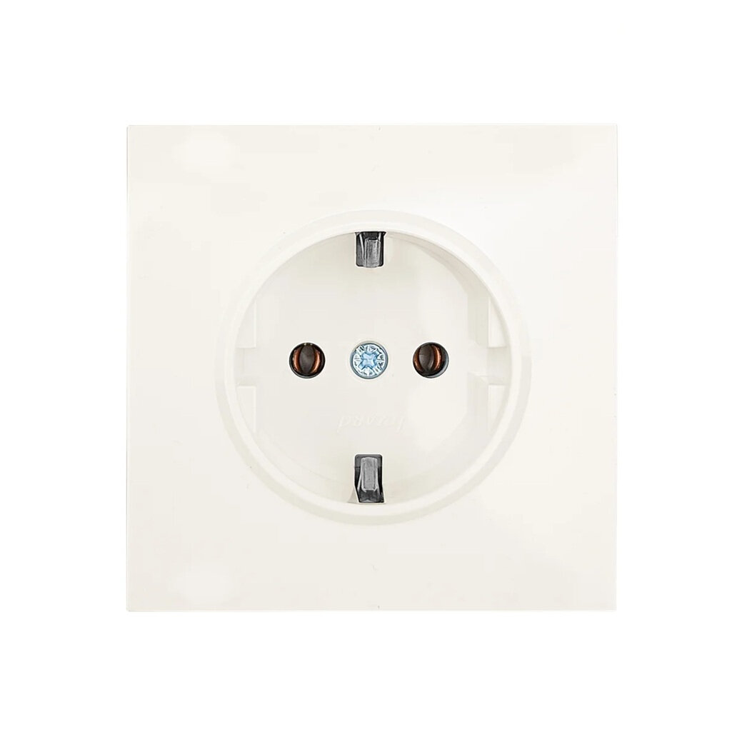 Розетка 1-местная Lezard Zima 704-9088-122BQC с заземлением безвинтовой зажим слоновая кость