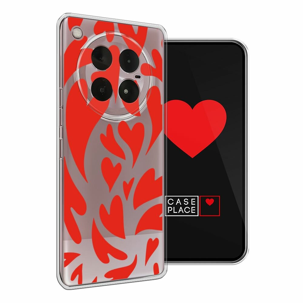 Чехол на Infinix Zero 40 4G / Инфиникс Зеро 40 4G с принтом "Crazy hearts 2 - 14 февраля", прозрачный — фото 1