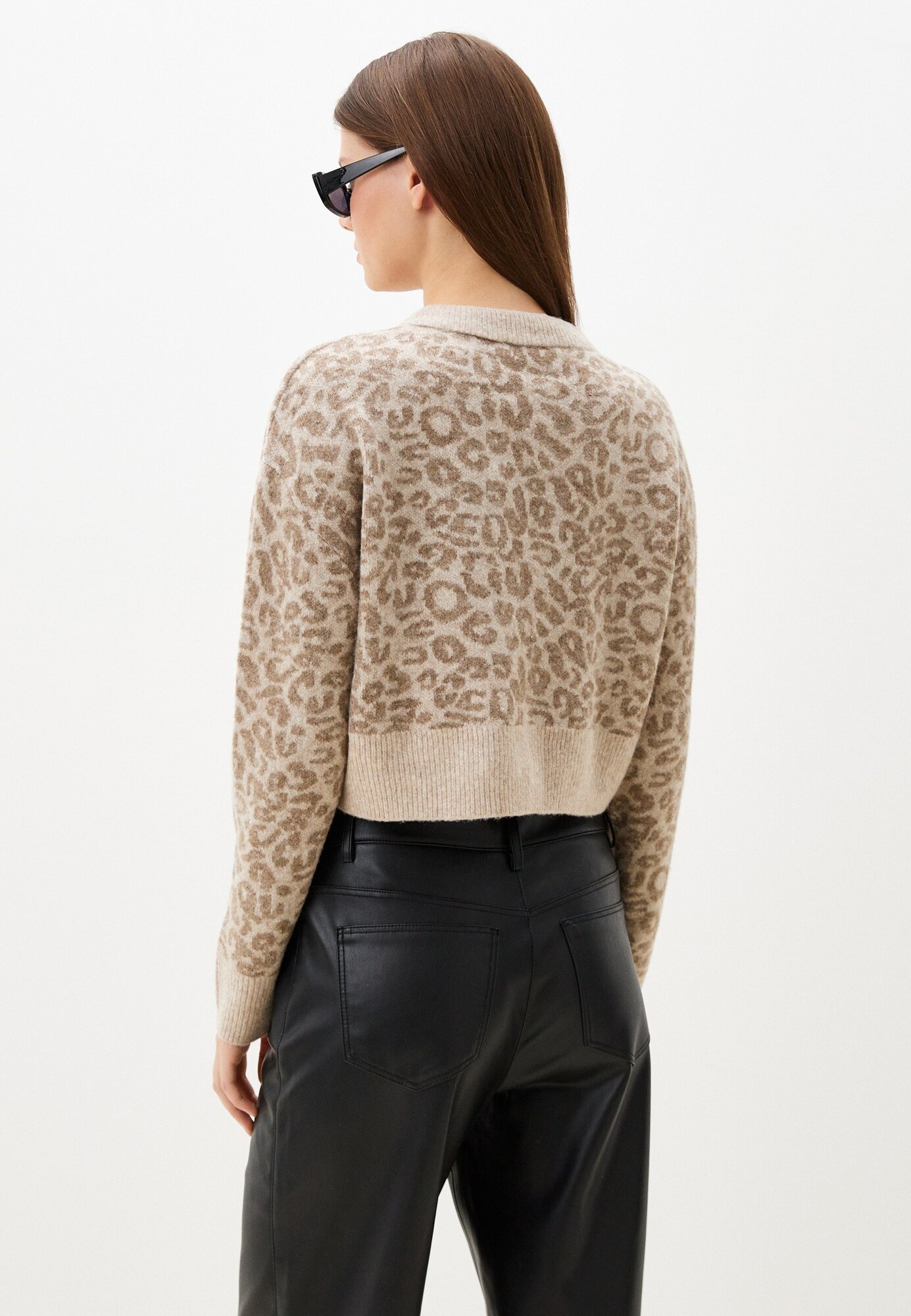 Кардиган Sela, размер L INT, бежевый принт — фото 1