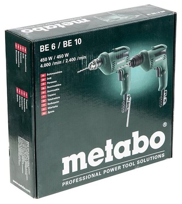 Дрель сетевая METABO BE 10 (600133810) - фотография № 3