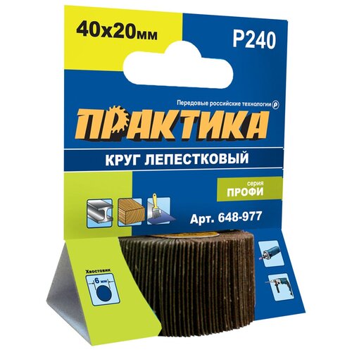 Круг лепестковый с оправкой (40х20 мм; P240) ПРАКТИКА 648-977 15536039