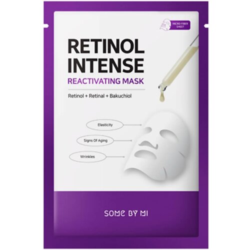 some by mi retinol intense reactivating serum SOME BY MI RETINOL INTENSE REACTIVATING MASK Интенсивная антивозрастная тканевая маска для лица с ретинолом