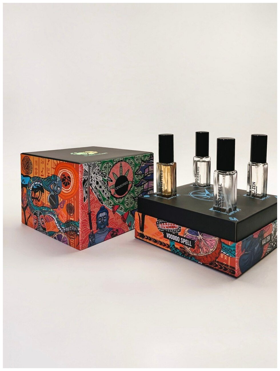 Набор парфюмерной воды / Black Heart - TRAVEL BOX QUBE. Серия - Black Paradox. Travel-size 4x10 мл