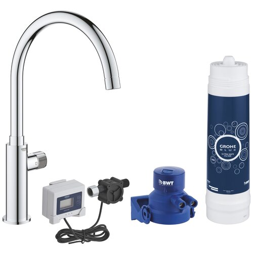 сменный фильтр для воды grohe blue 40547001 на 3000 литров с активированным углем Фильтр под мойкой Grohe 30388000 хром