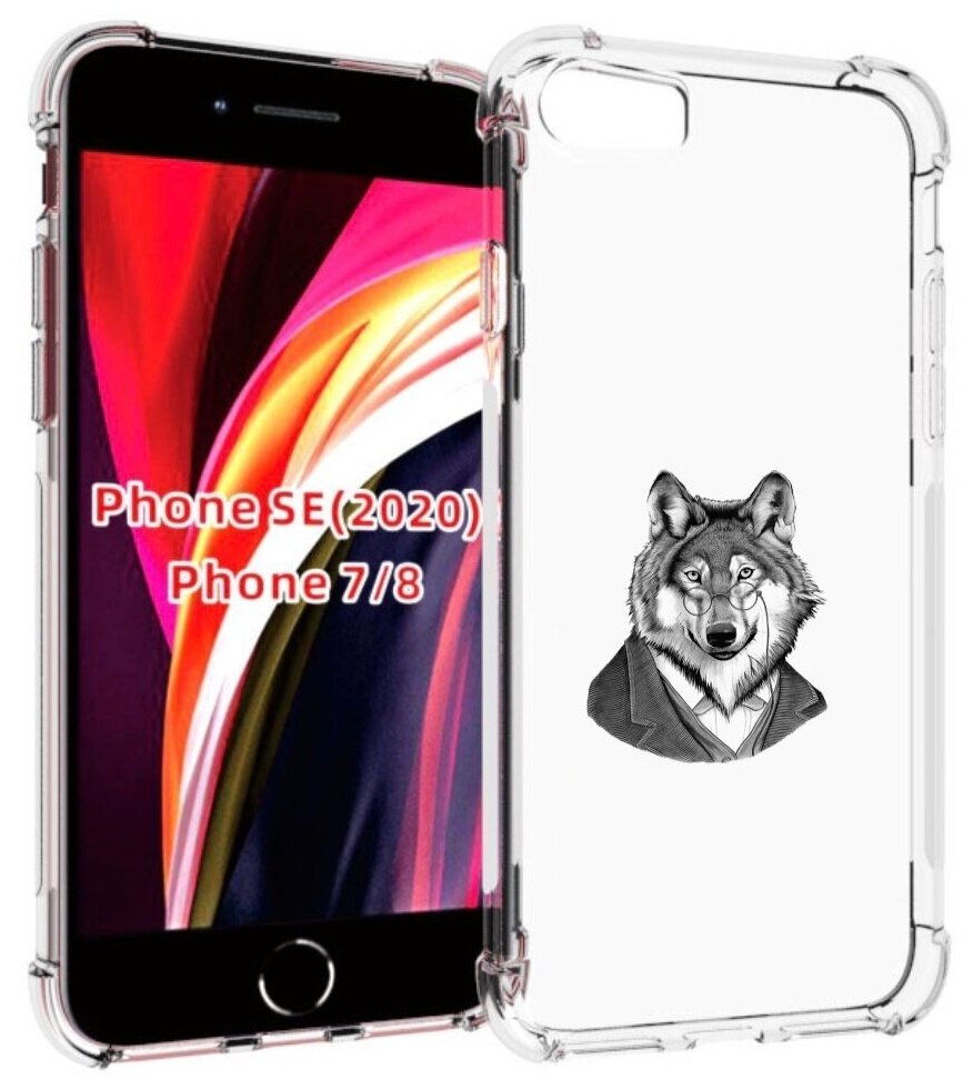 Чехол MyPads волк в пиджаке для iPhone 7 4.7 / iPhone 8 / iPhone SE 2 (2020) / Apple iPhone SE3 2022 задняя-панель-накладка-бампер
