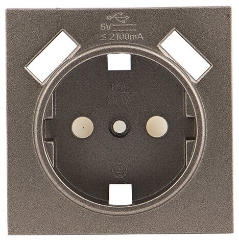 фото Розетка EKF ESR16-L-028-60-2USB Валенсия, 16 А